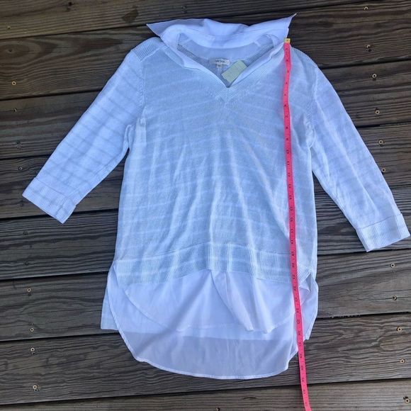 TYLER BOE STRIPED TWOFER SWEATER STRAW Size Small, MSRP $152 - Picture 10 of 10